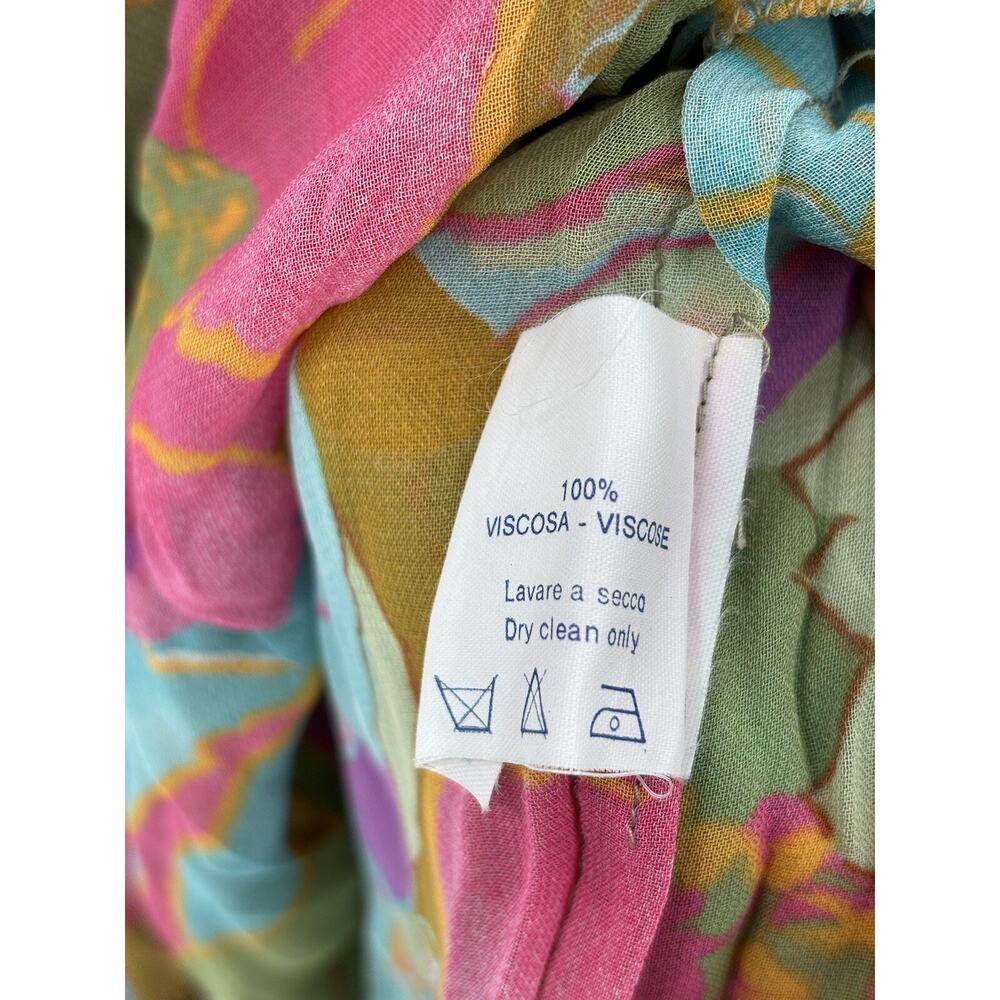 Mila Schon Vintage Dress Blazer Womens 42 / 48 Multicolor Floral Ruffles Layered - Picture 11 of 16